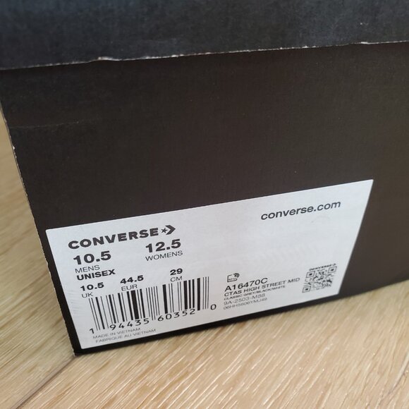 Converse Chuck Taylor All Star High Street Mid Shoe Grey / Black Sneaker A16470C - Picture 10 of 10